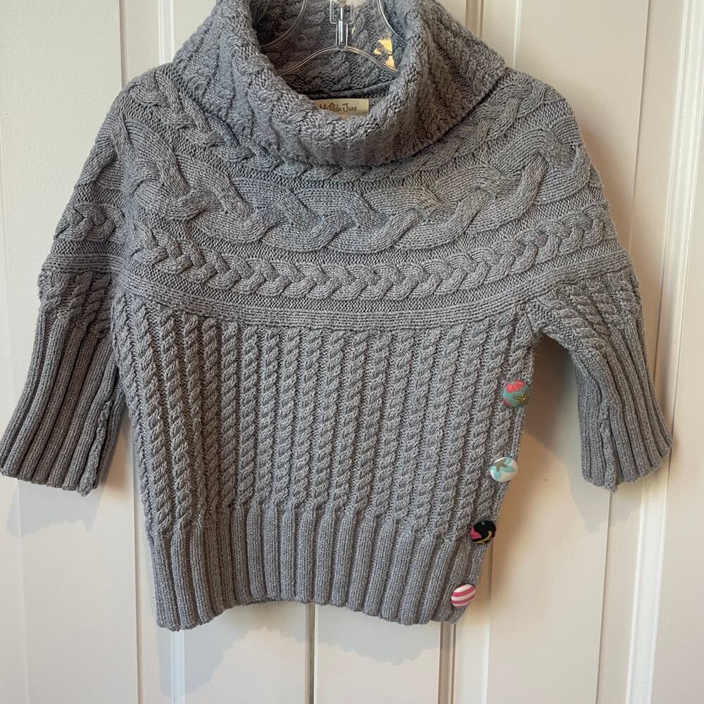 Matilda Jane Girl's Flaxen Reese Crop Sweater Cable Knit Turtle Neck Sz 8